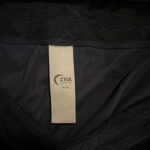 ZYIA Dark Blue Textured Leggings - Picture 3 of 7